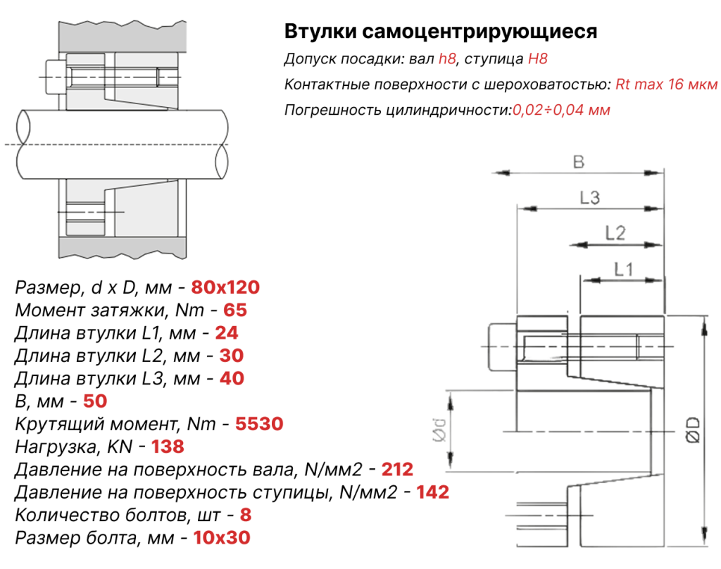 Чертеж втулка зажимная ВК13 80х120 Чертеж втулка зажимная ВК13 80х120